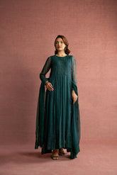 2 Piece Chiffon Embroidered Suit (AW0014)
